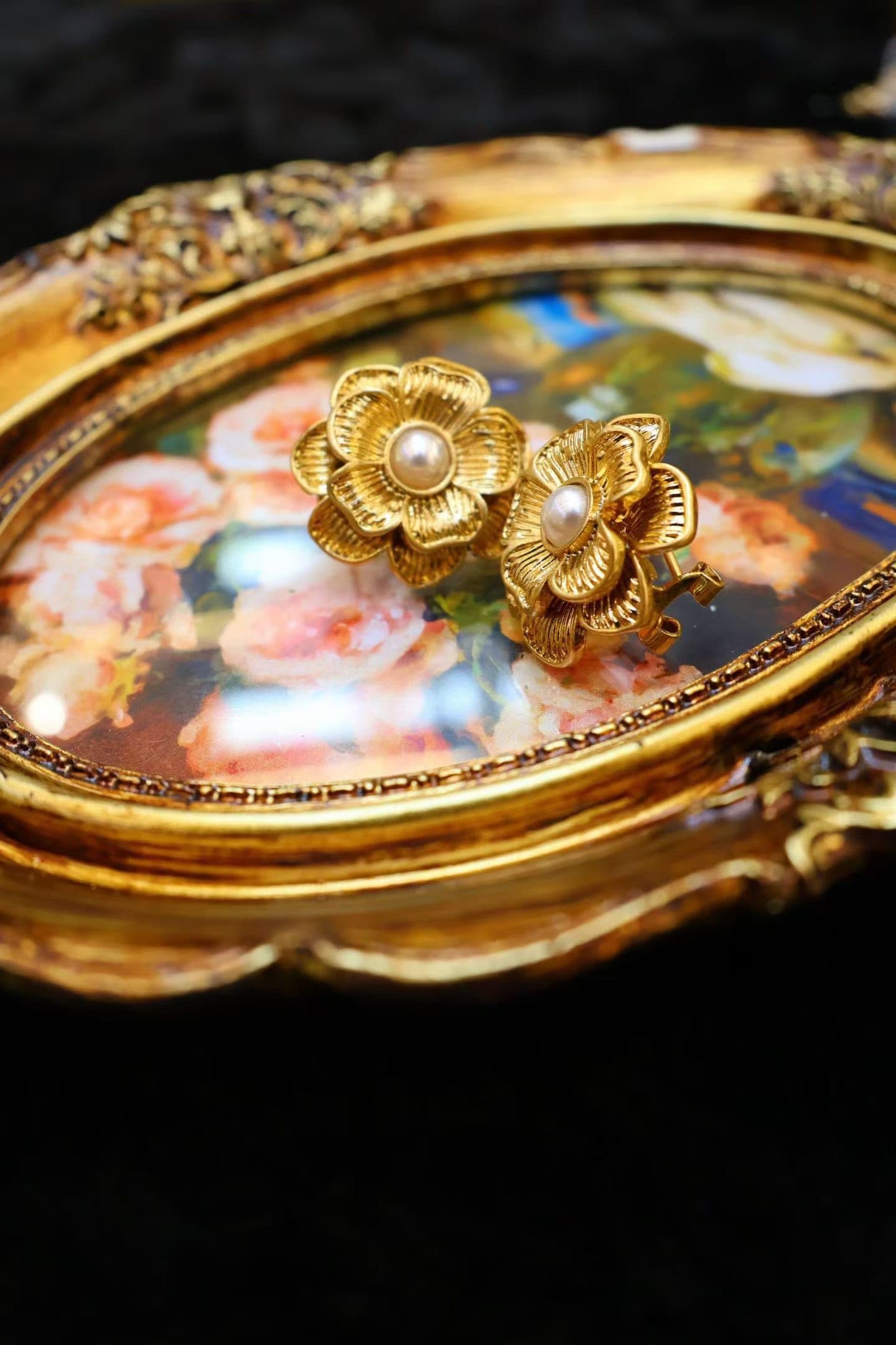 Gilded Pearl Camellias